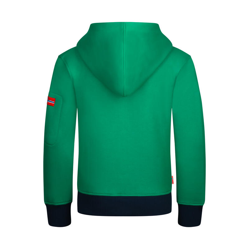 Sweat à capuche enfant Sortland vert poivre/bleu marine