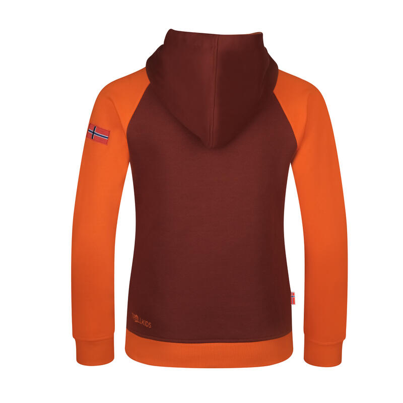 Sweat à capuche enfant Stavanger orange foncé/orange clair