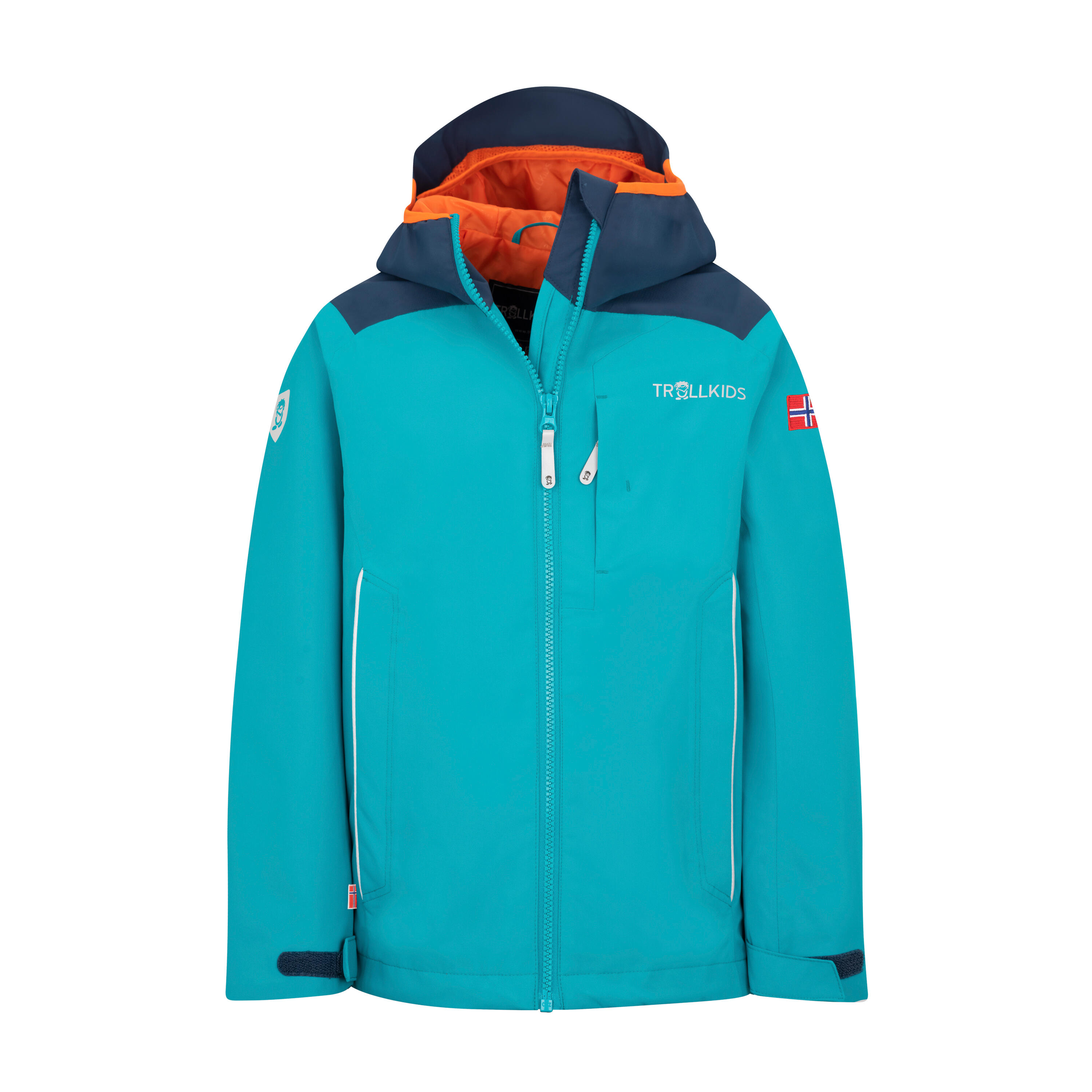 TROLLKIDS Kinder Regenjacke Bergen Blaugrün/Mystikblau