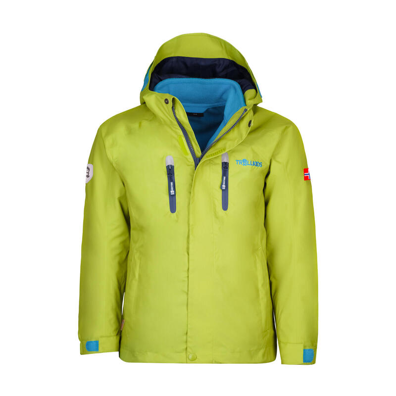 Veste 3en1 Myrdal PRO pour enfants vert kiwi/bleu mystique