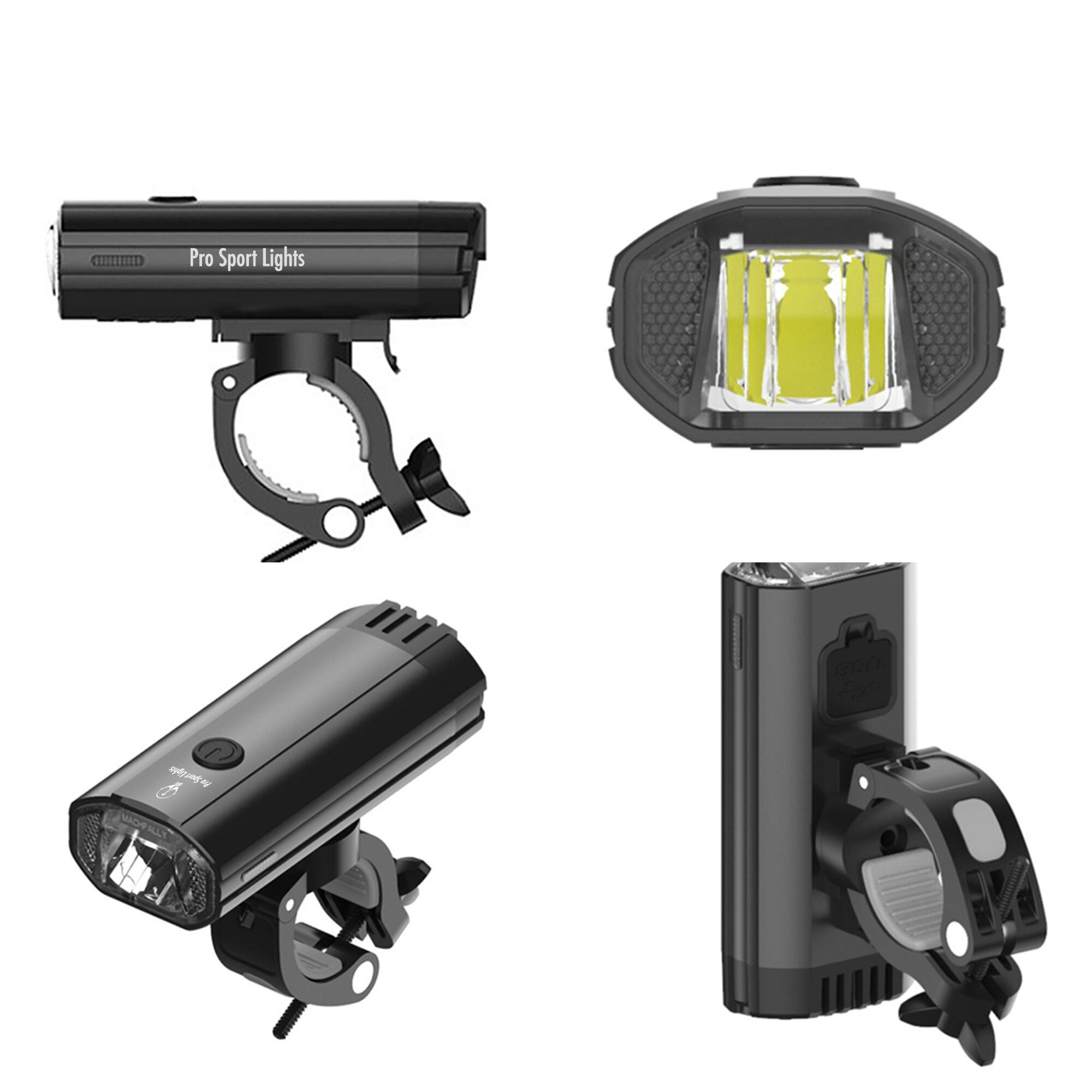 1200 Lumen en 100 Lumen fietsverlichtingsset - LED Fietslampen USB oplaadbaar 5/7