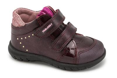 Botines de Marcha deportiva de Piel de Bebé Niña PABLOSKY en Morado