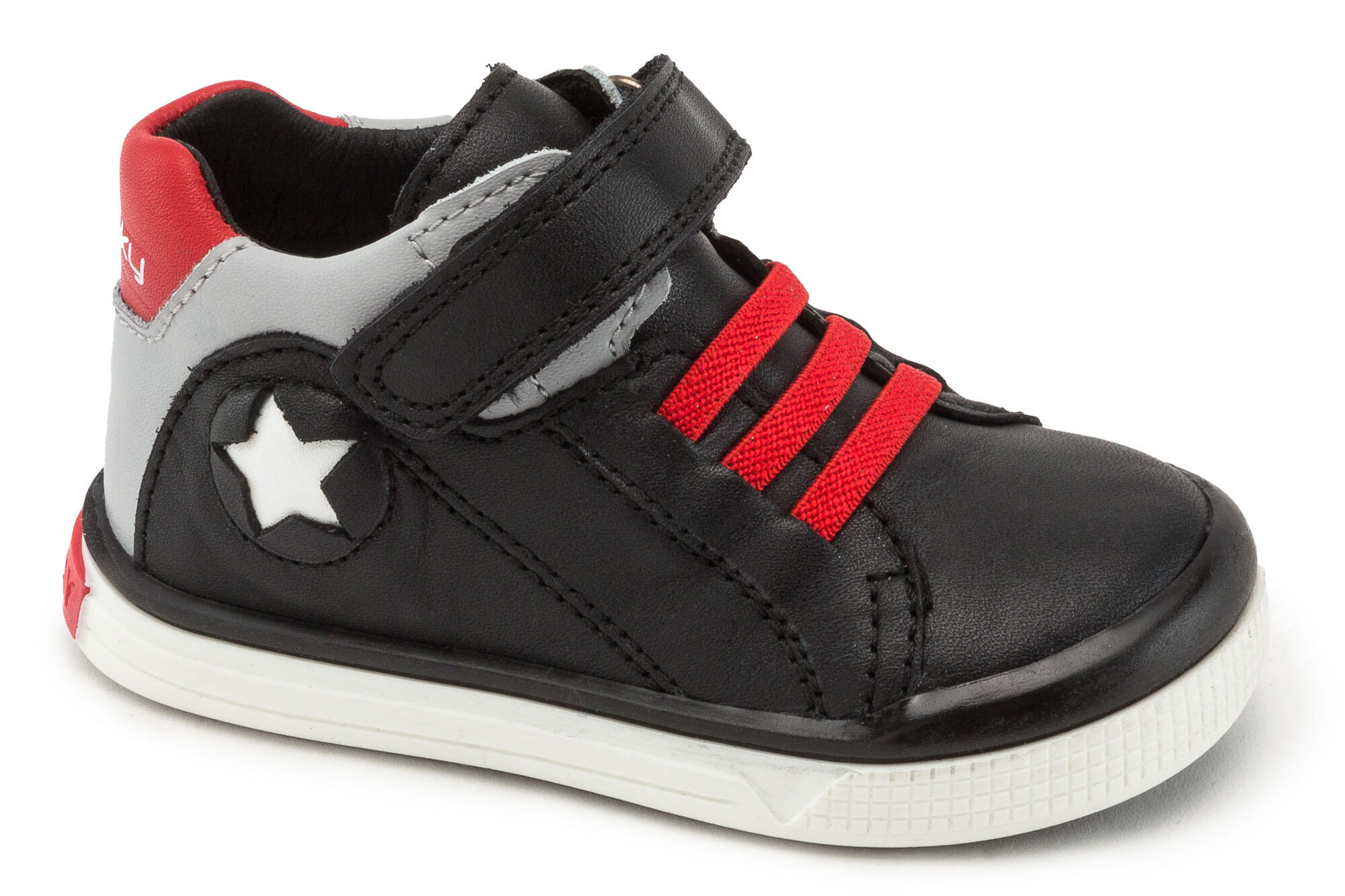 Botas desportivas de couro de bebé menino em preto