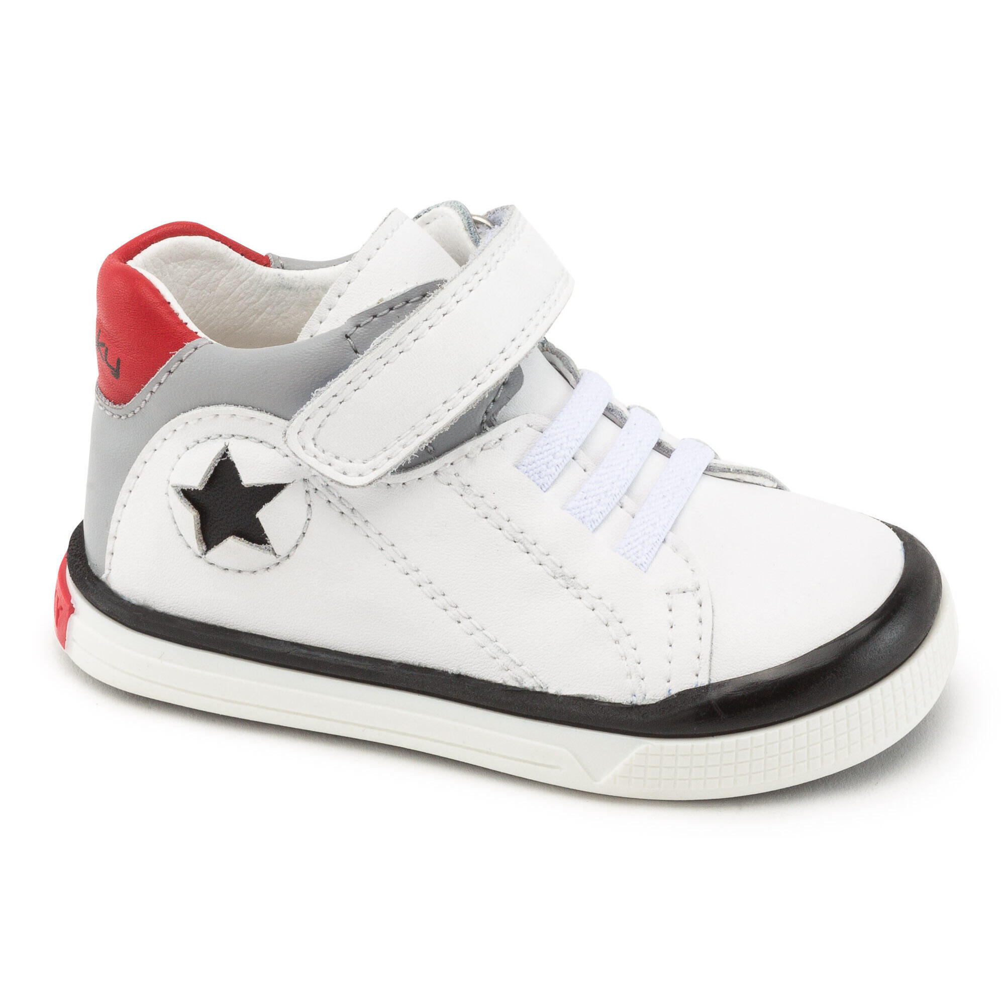 Botas desportivas de Couro de Bebé em Branco