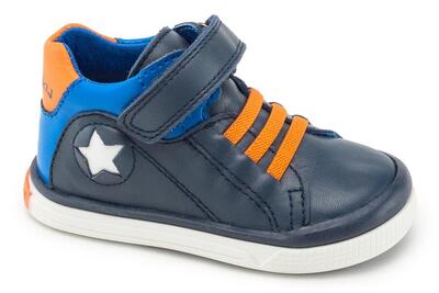 Botines de Marcha deportiva de Piel de Bebé Niño PABLOSKY en Negro