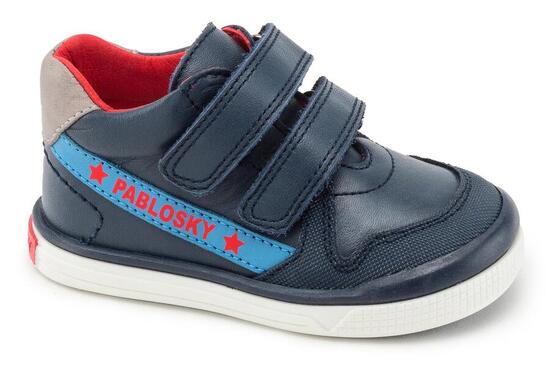 Botines de Marcha deportiva de Piel de Bebé Niño PABLOSKY en Gris