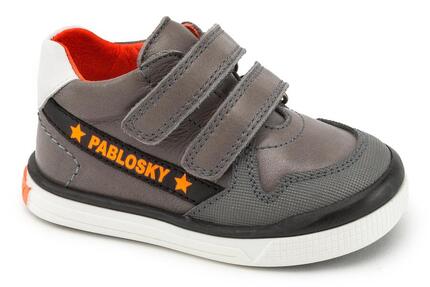 Botines de Marcha deportiva de Piel de Bebé Niño PABLOSKY en Gris
