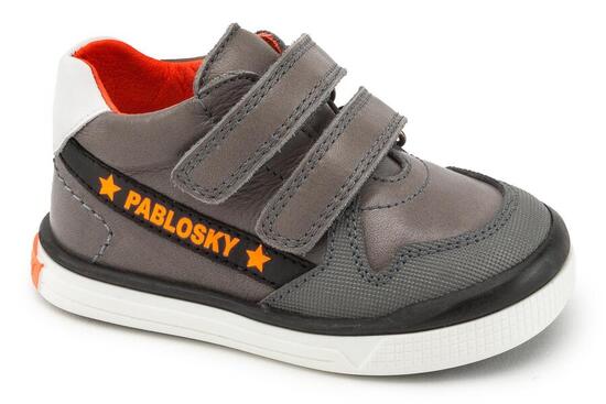 Botines de Marcha deportiva de Piel de Bebé Niño PABLOSKY en Gris