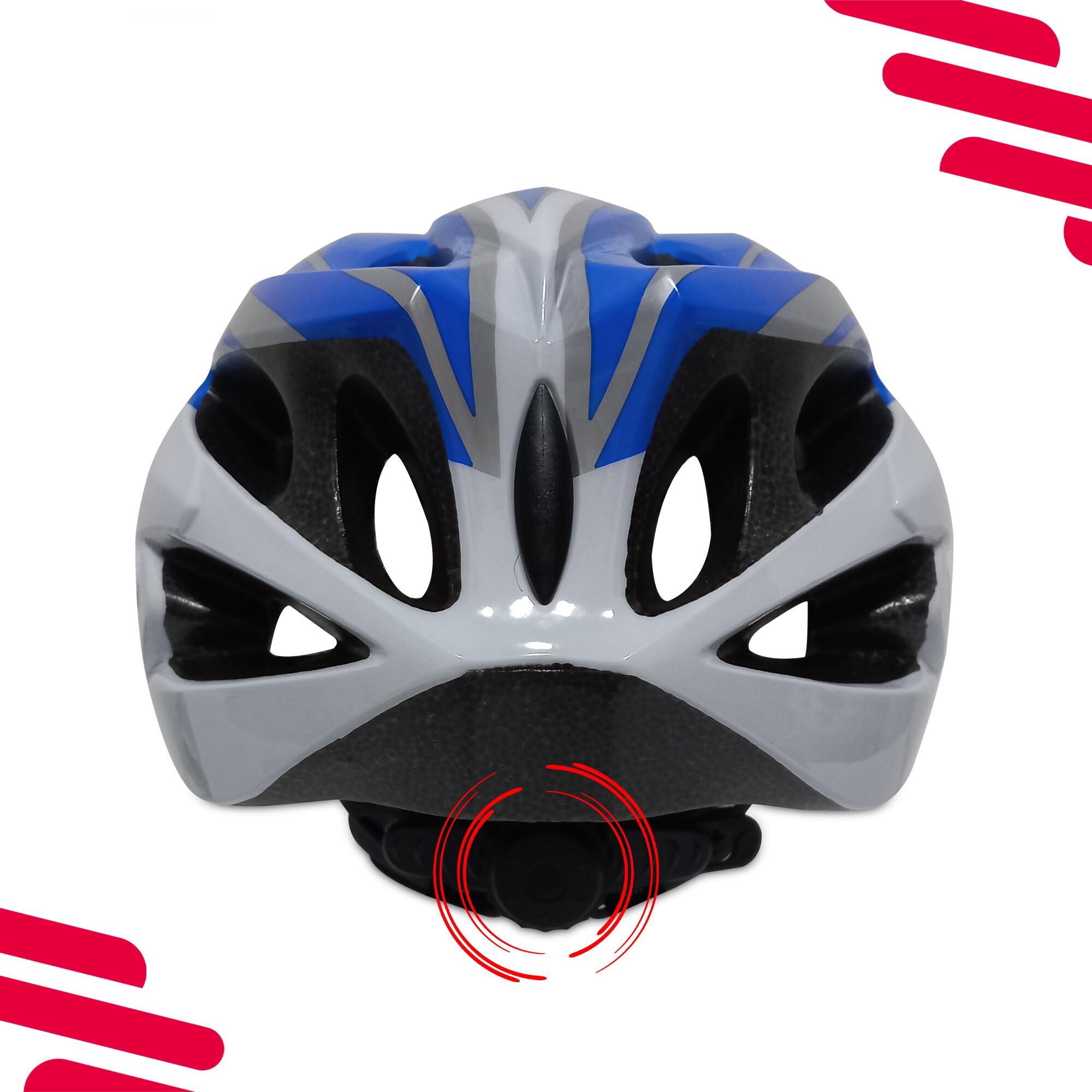 Fietshelm volwassenen Heren/Dames - Blauw/Wit 3/8