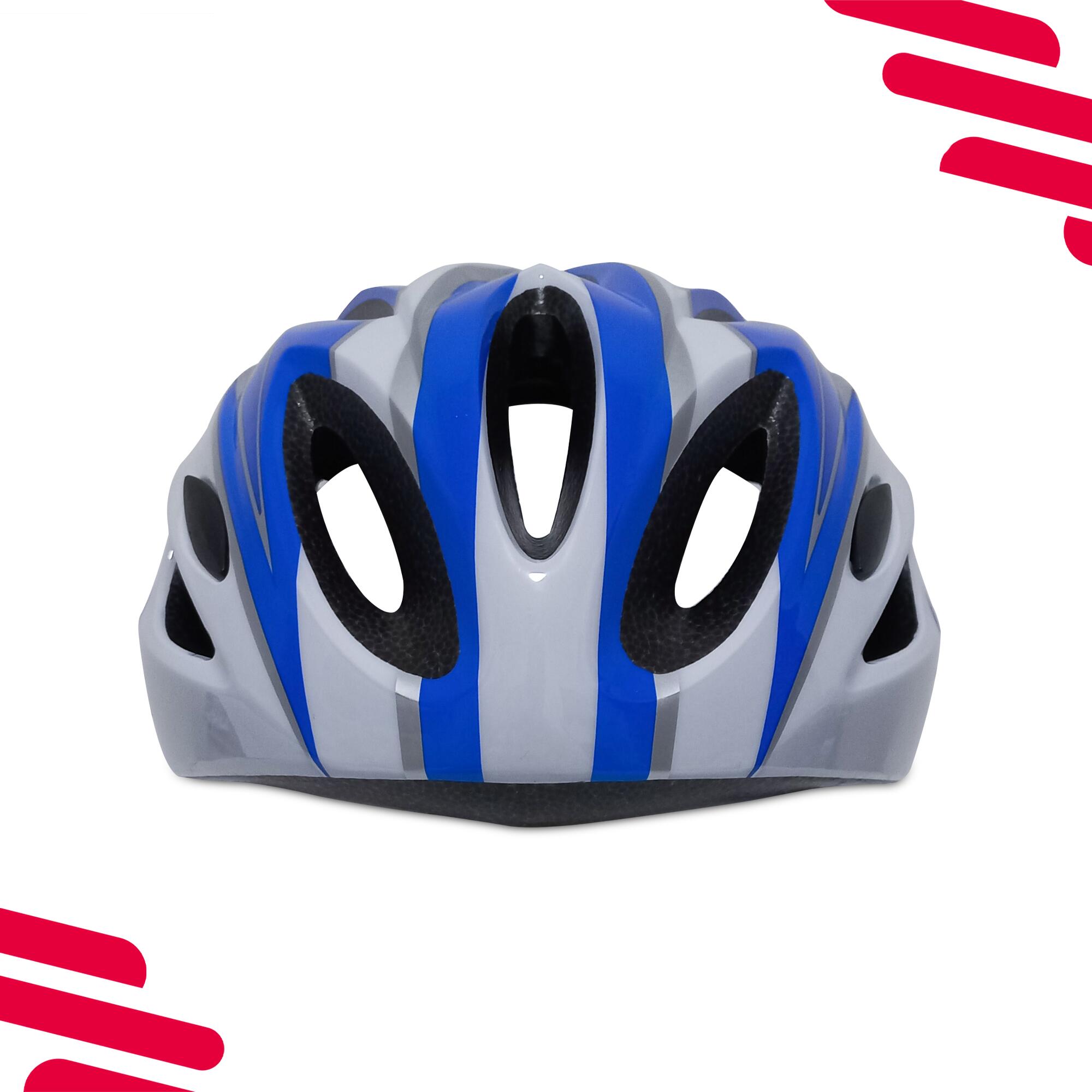 Fietshelm volwassenen Heren/Dames - Blauw/Wit 6/8