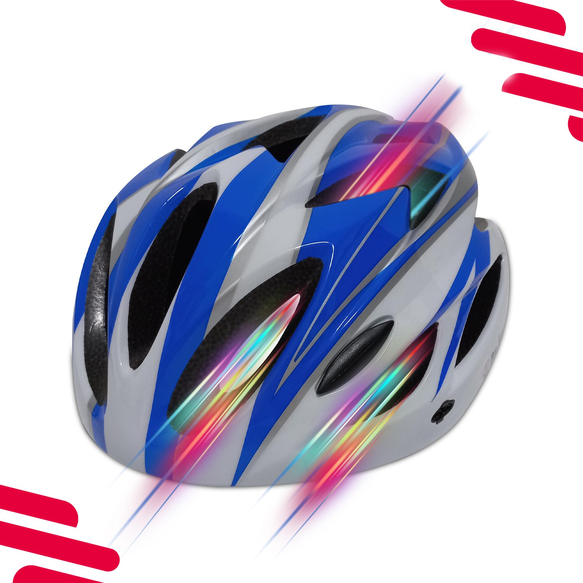 Fietshelm volwassenen Heren/Dames - Blauw/Wit 7/8