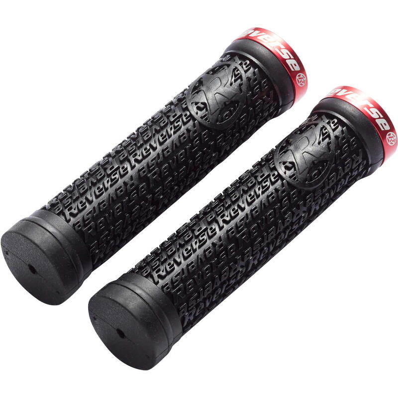 Grips Stamp Single Lock-On - Noir/Rouge