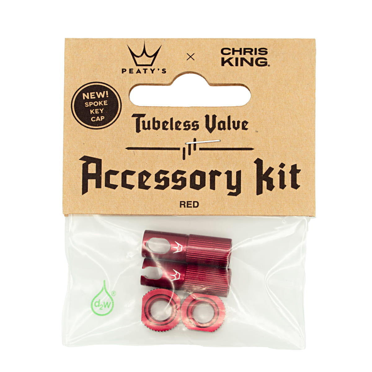 PEATY'S Ventiel Accessoires Set - Rood