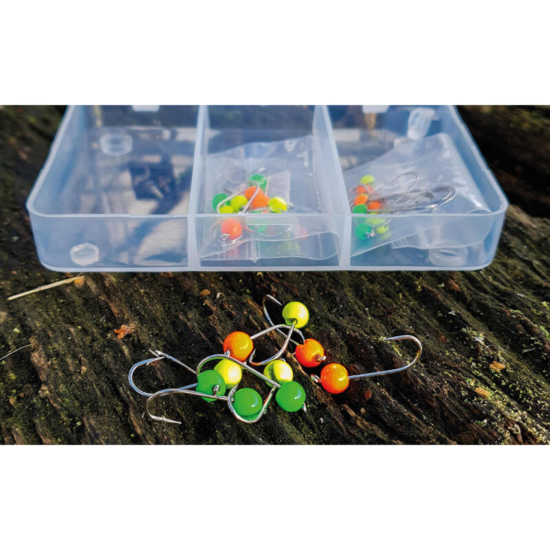 Tungsten Jigköpfe Set 27 Stück Jighaken UL 0,3-1,2g Neon mit Box