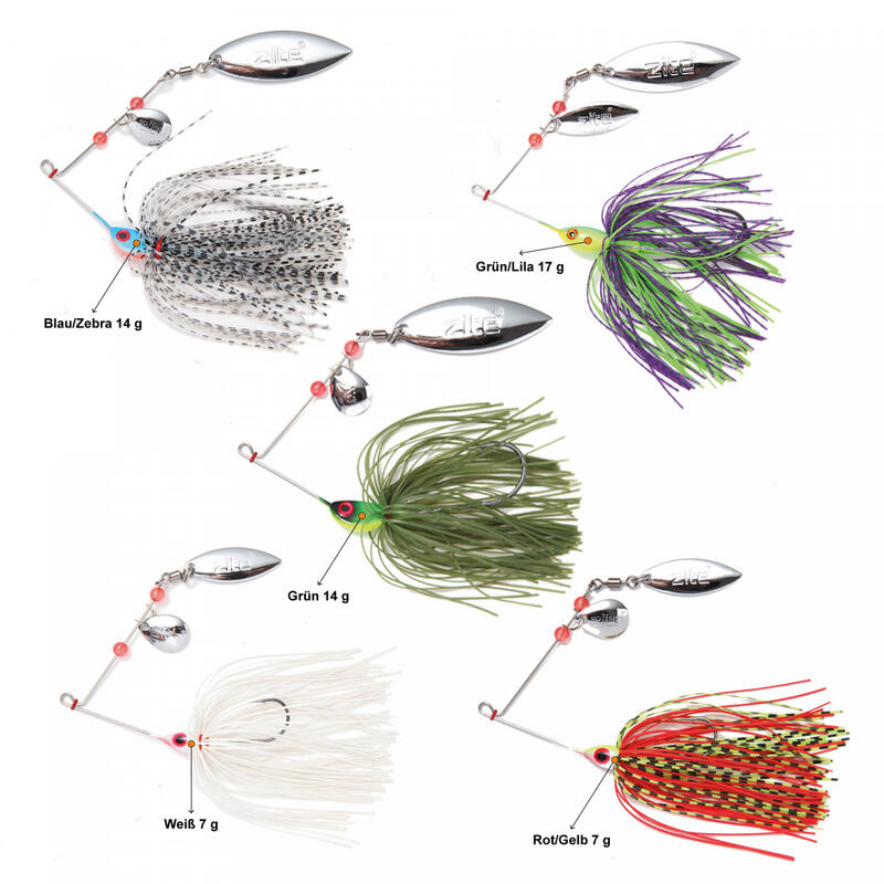 Spinnerbaits Set 7-17g 5 STK Spinnköder Hecht Zander Barsch