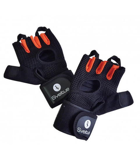 Handschoenen - Fitness - Unisex - Mittens - Zwart, vitamine orange