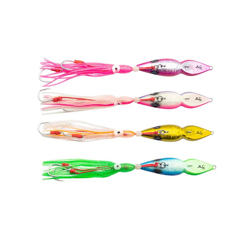 Squilla jig 100 g verde-azul glow montaje