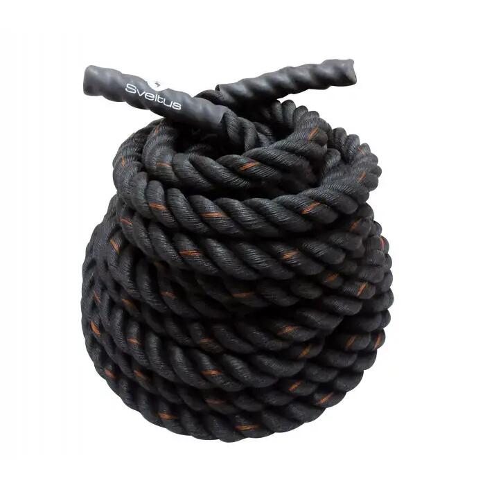 Battlerope Polyester 3.8 cm Black 10 m or 15 m for Cross-Training