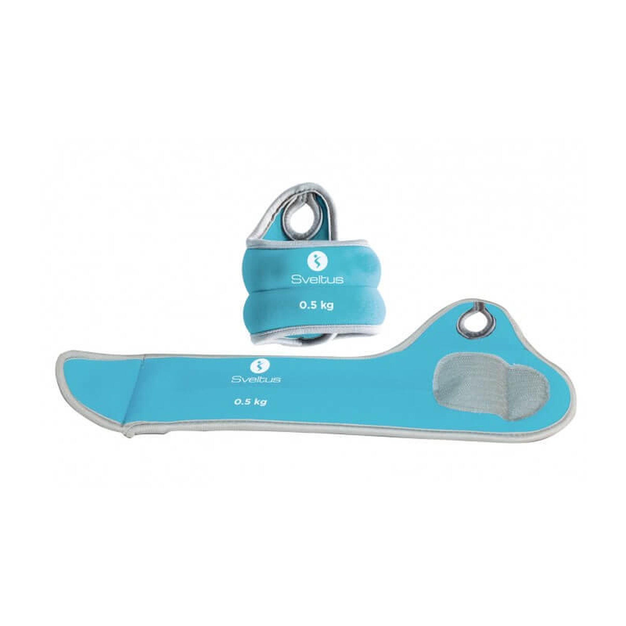 SVELTUS 1.25 kg Weight Cuffs - Blue Weighted Wrist/Ankle Straps, Velcro, Thumb Loop