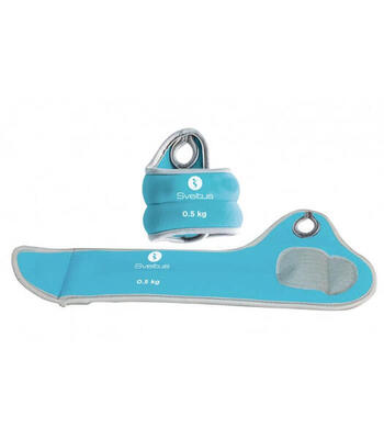 Polsini zavorrati 125 kg - Bracciali pesati blu Velcro passante per pollice