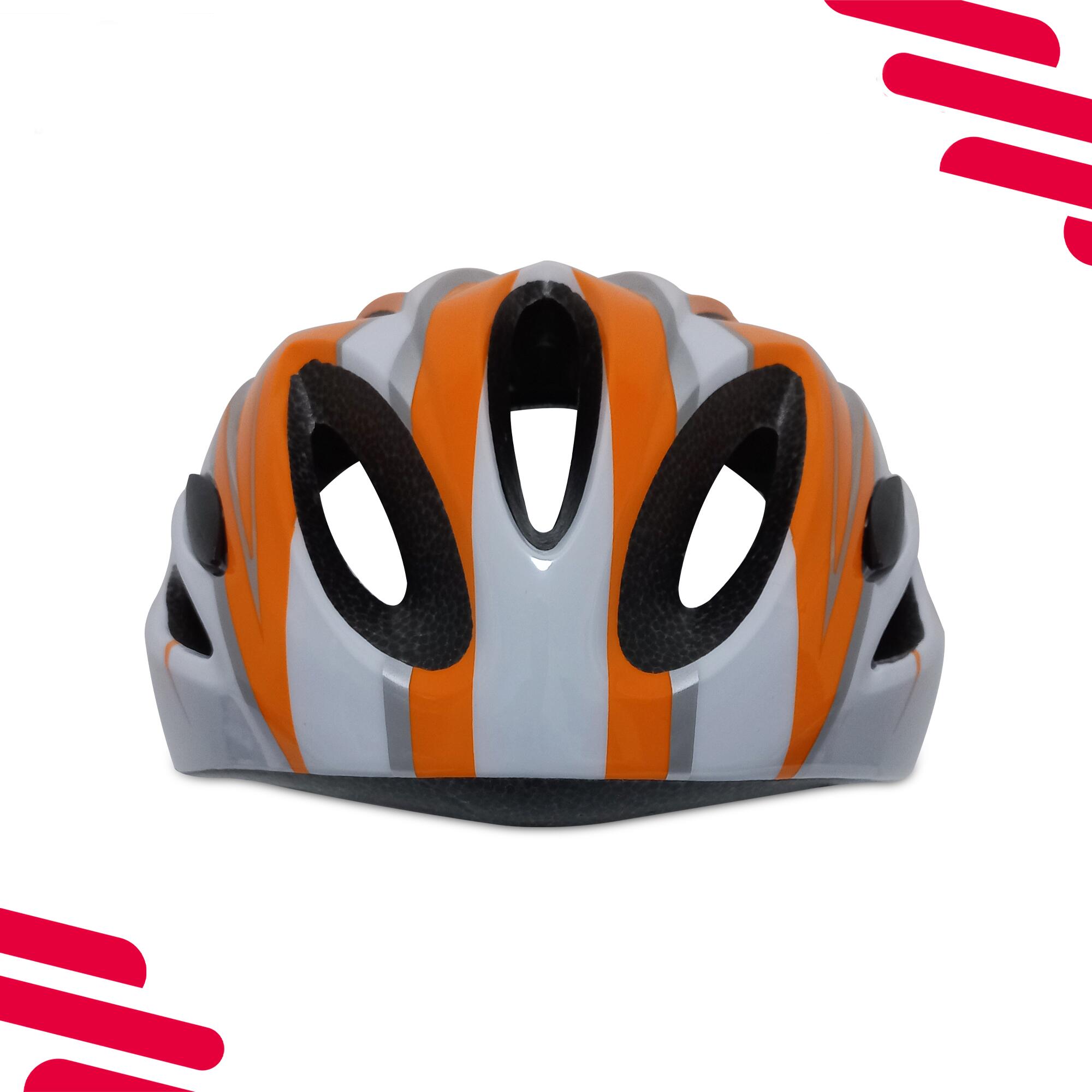 Fietshelm Heren/Dames Pro Sport Lights - Oranje/Wit 3/8