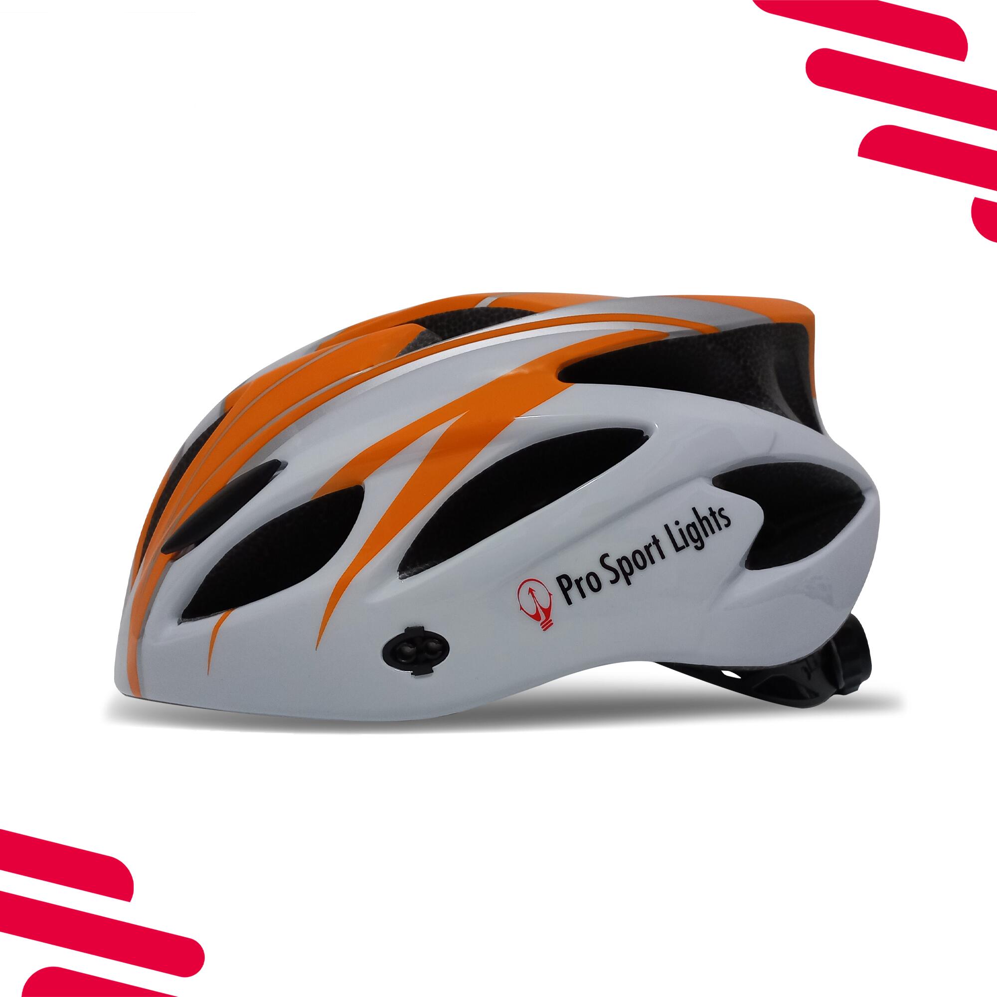 Fietshelm Heren/Dames Pro Sport Lights - Oranje/Wit 7/8