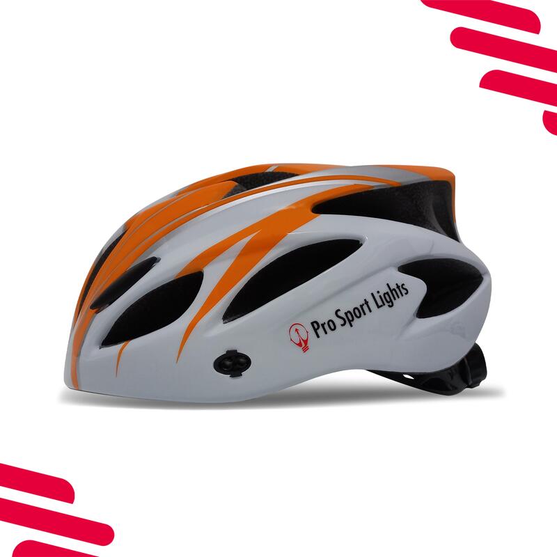 Casca de ciclism bărbați/femei Pro Sport Lights - Portocaliu/Alb