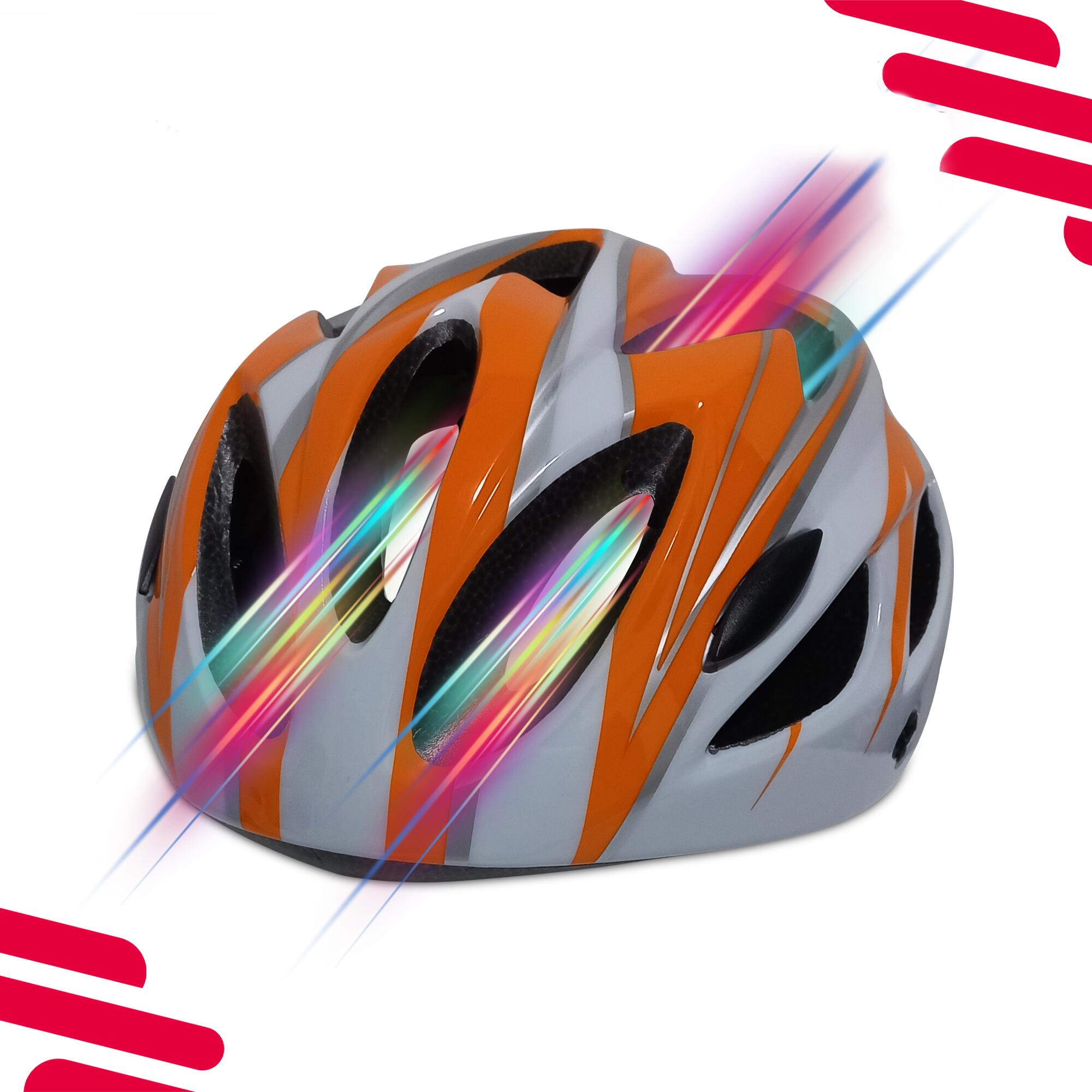 Fietshelm Heren/Dames Pro Sport Lights - Oranje/Wit 5/8