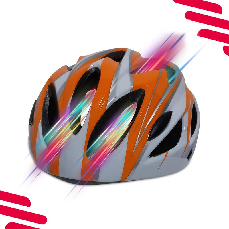 Fietshelm Heren/Dames Pro Sport Lights - Oranje/Wit