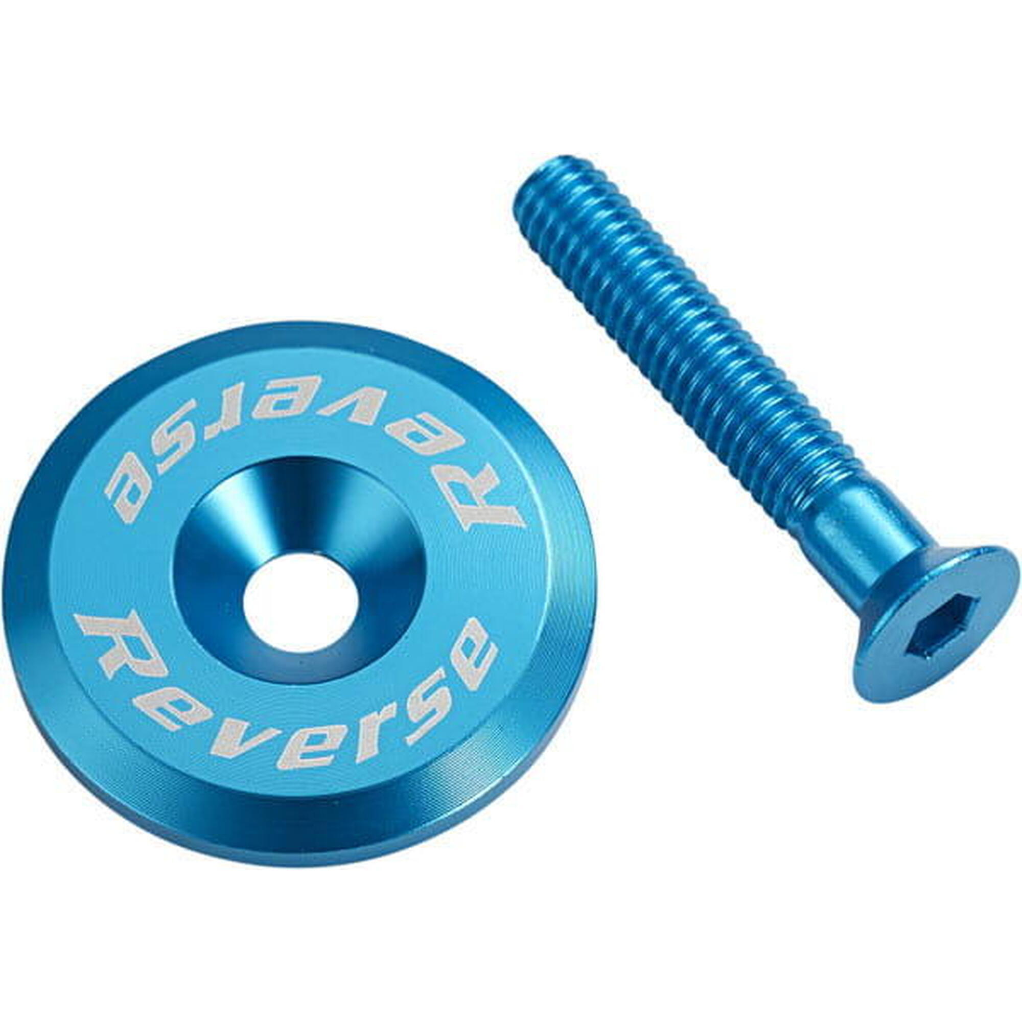REVERSE Steuersatzkappe mit Aluminiumschraube - türkis