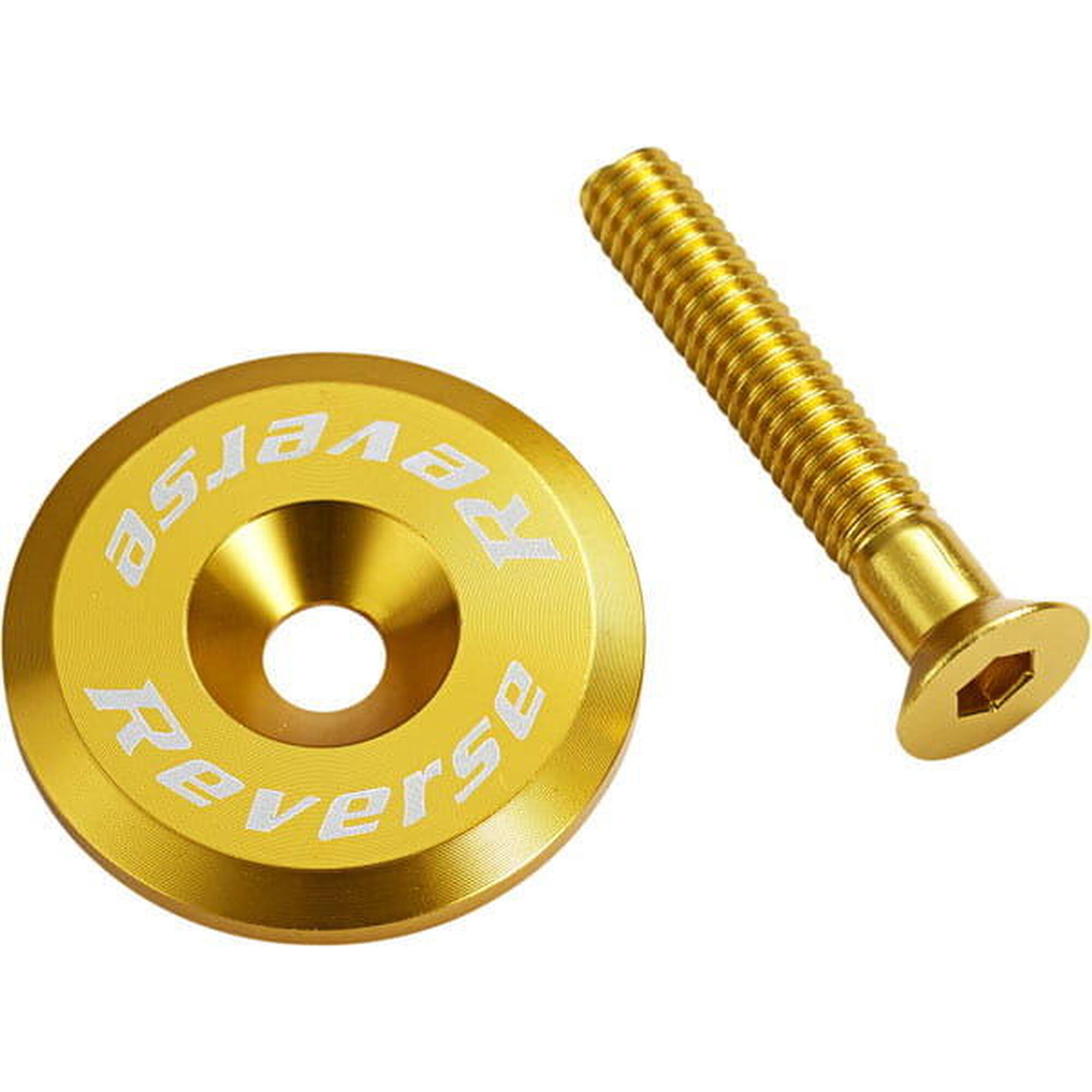 REVERSE Steuersatzkappe mit Aluminiumschraube - gold