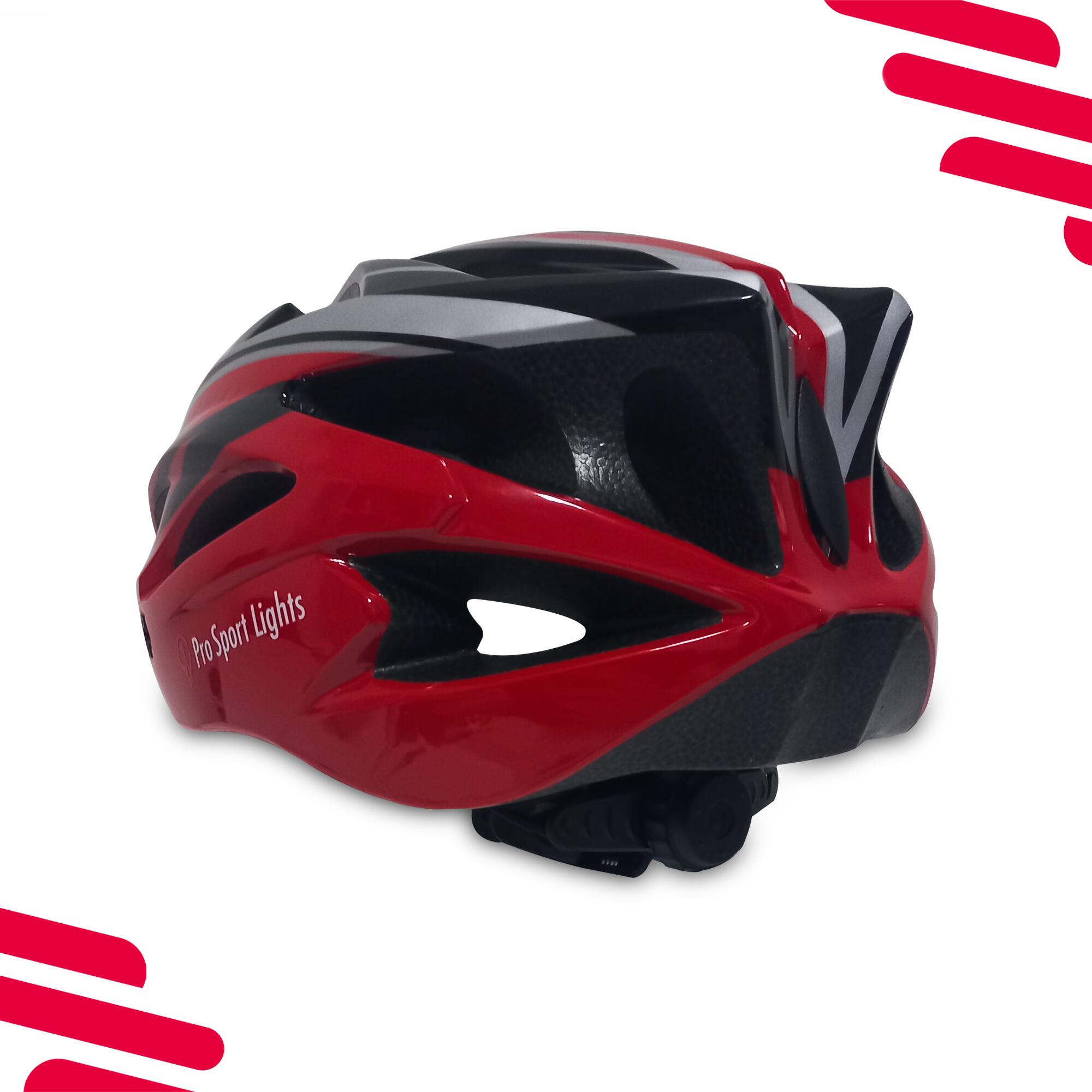 Fahrradhelm Damen/Herren Pro Sport Lights - Rot/Schwarz 3/5