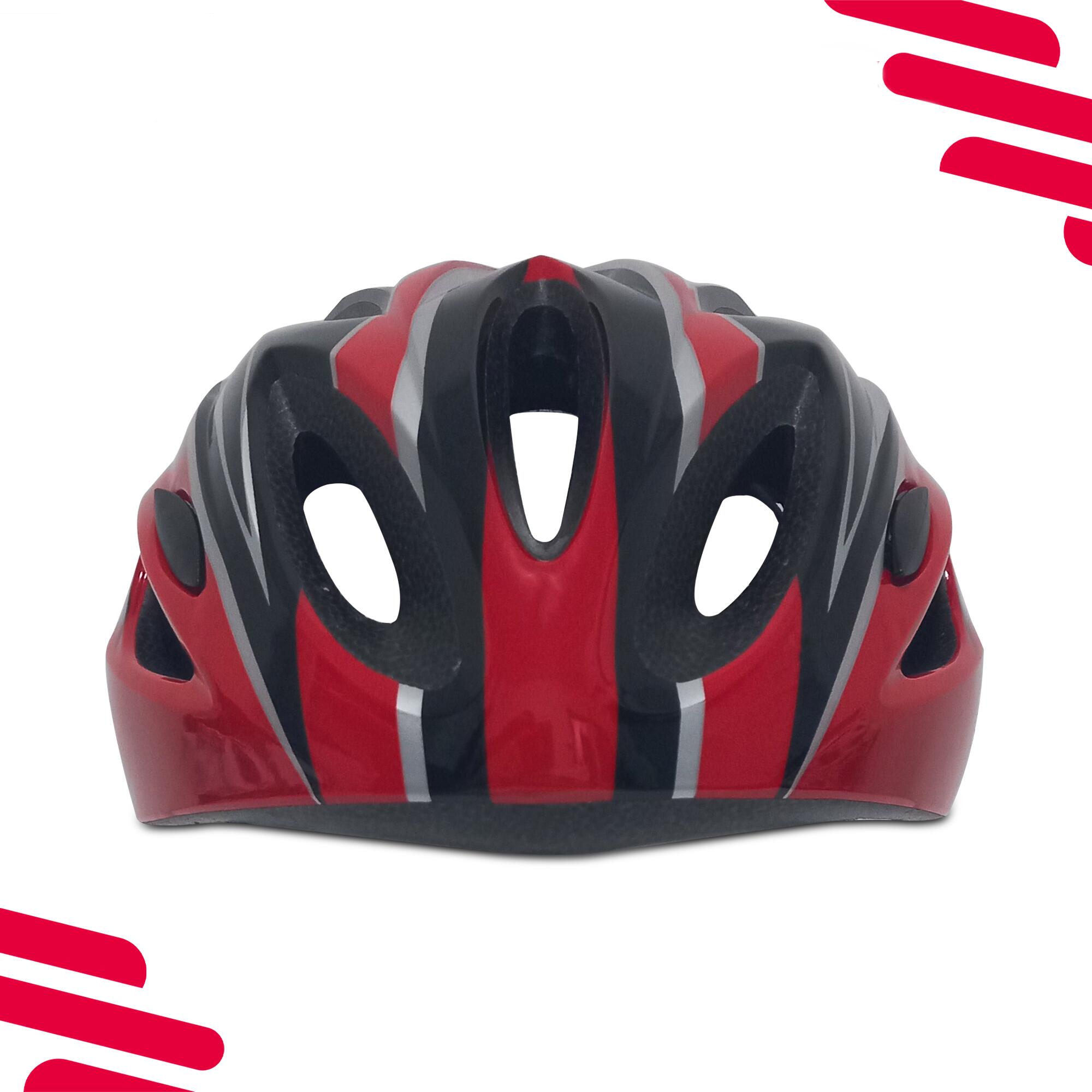 Fahrradhelm Damen/Herren Pro Sport Lights - Rot/Schwarz 2/5