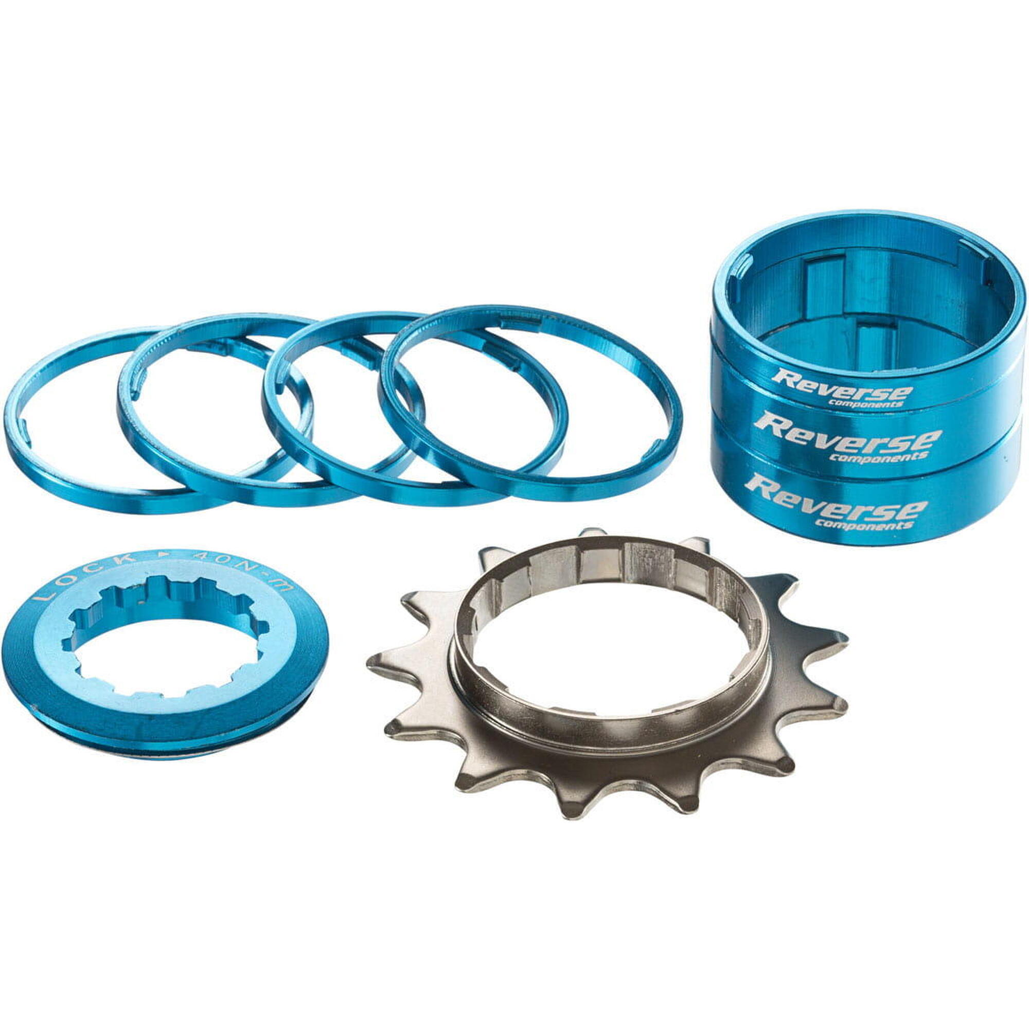 Singlespeed kit 13T tandwiel + 7 spacers - lichtblauw 1/1