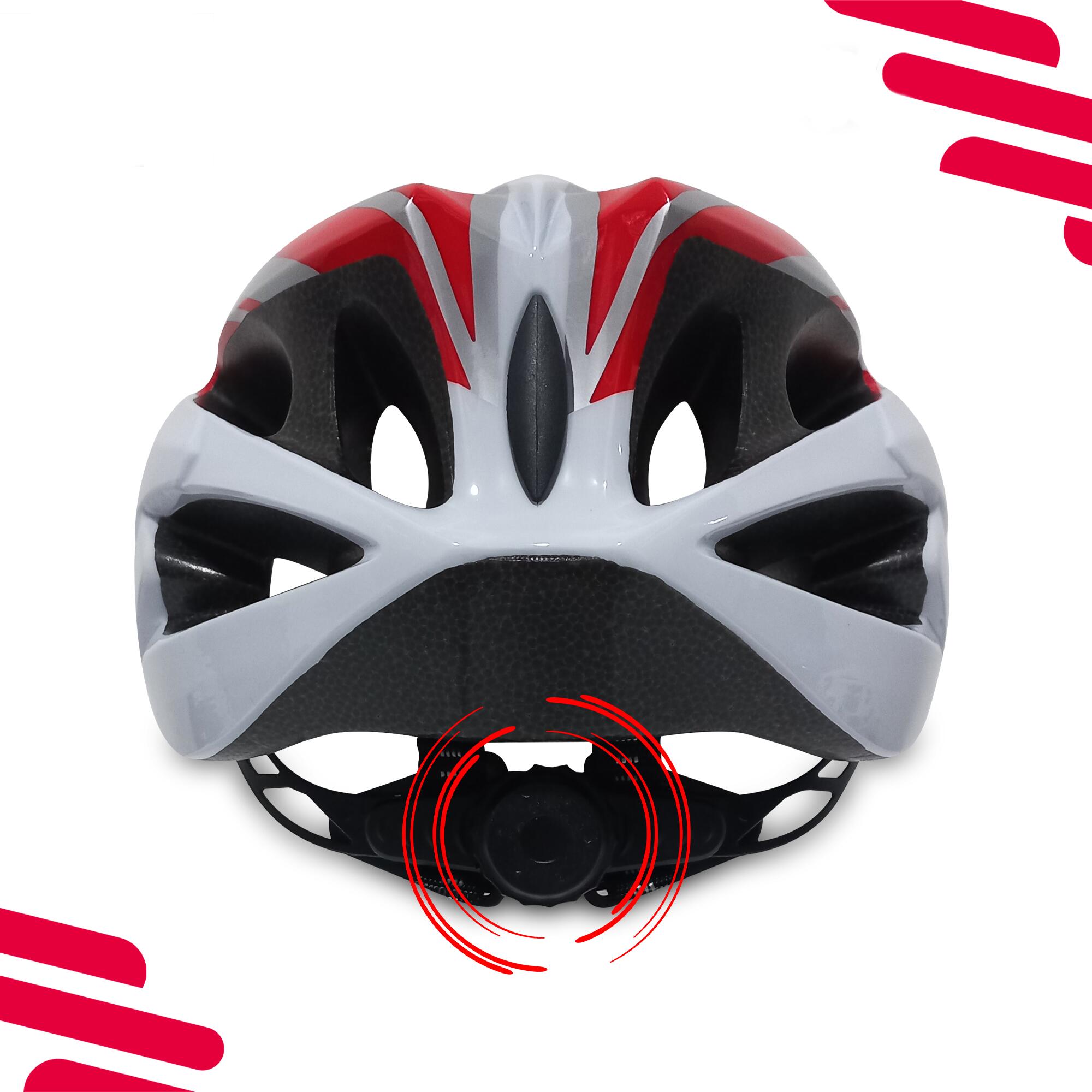 Fietshelm Pro Sport Lights Dames/Heren - Wit/Rood 3/7