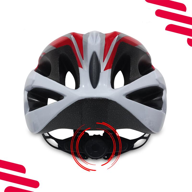 Casca de ciclism Pro Sport Lights Femei/Bărbați - Alb/Roșu
