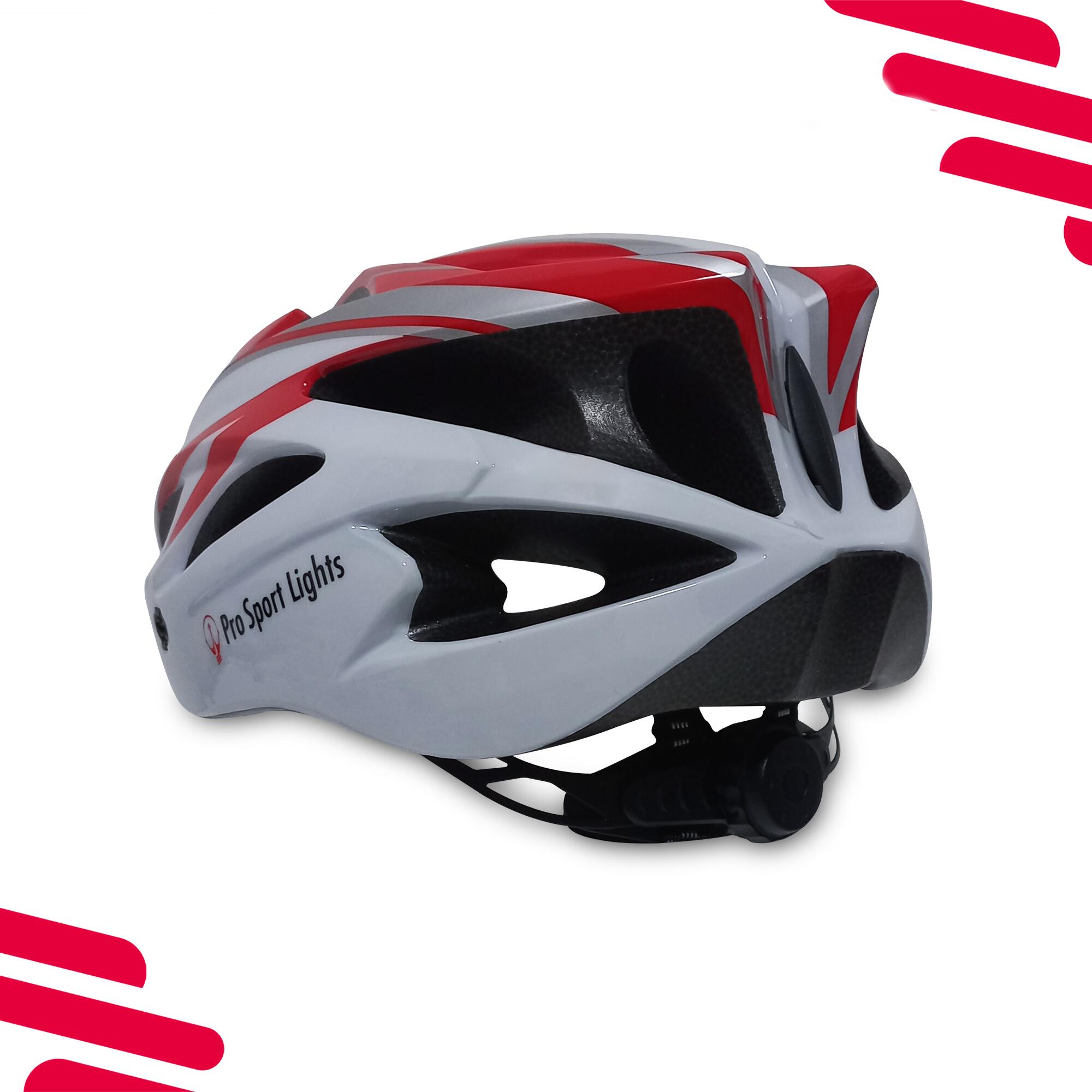 Fietshelm Pro Sport Lights Dames/Heren - Wit/Rood 2/7