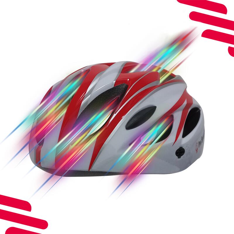Casca de ciclism Pro Sport Lights Femei/Bărbați - Alb/Roșu