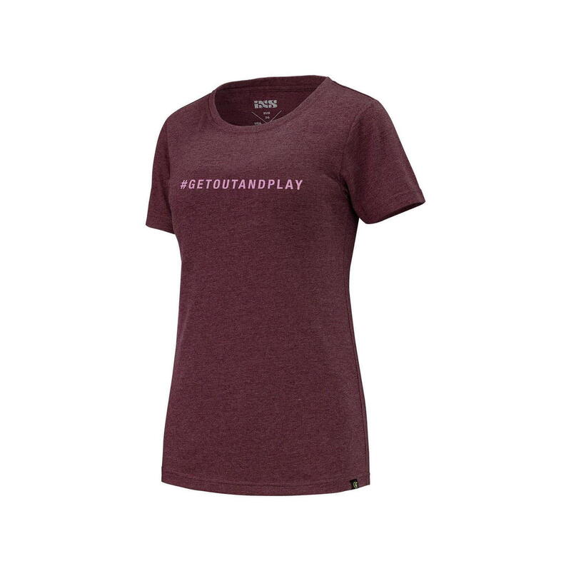 Getoutandplay Camiseta de algodón orgánico para mujer - Raisin