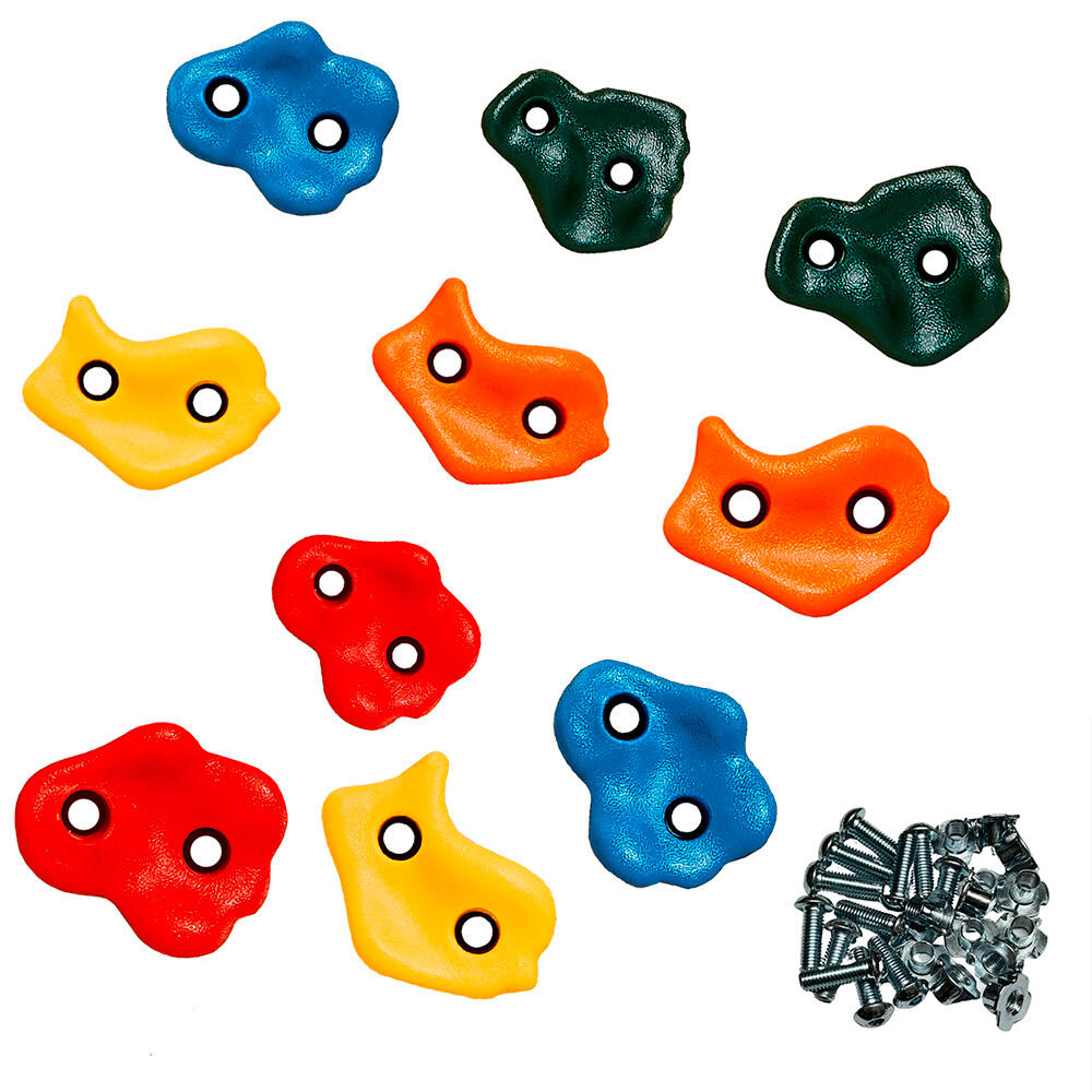 10 Pierres à grimper d'escalade pour structures de jeux - Fixations incluses 1/3