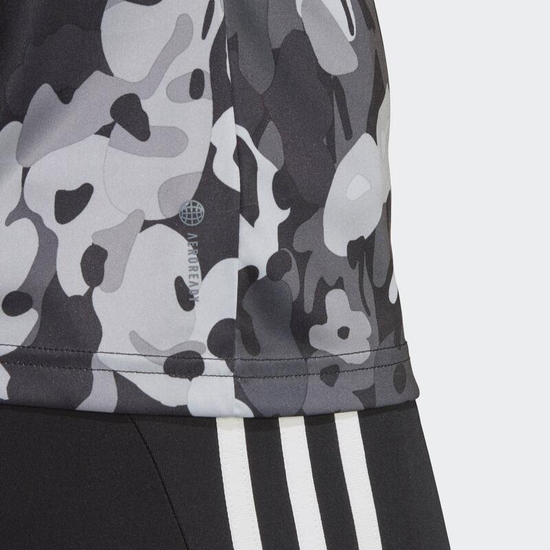 T-shirt col en V à motif floral et logo minimaliste AEROREADY Train Essentials