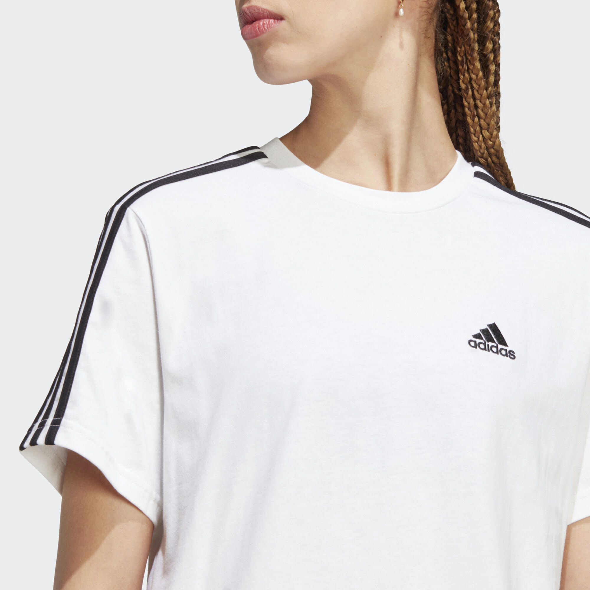 Essentials 3-Stripes Single Jersey Crop Top 4/4