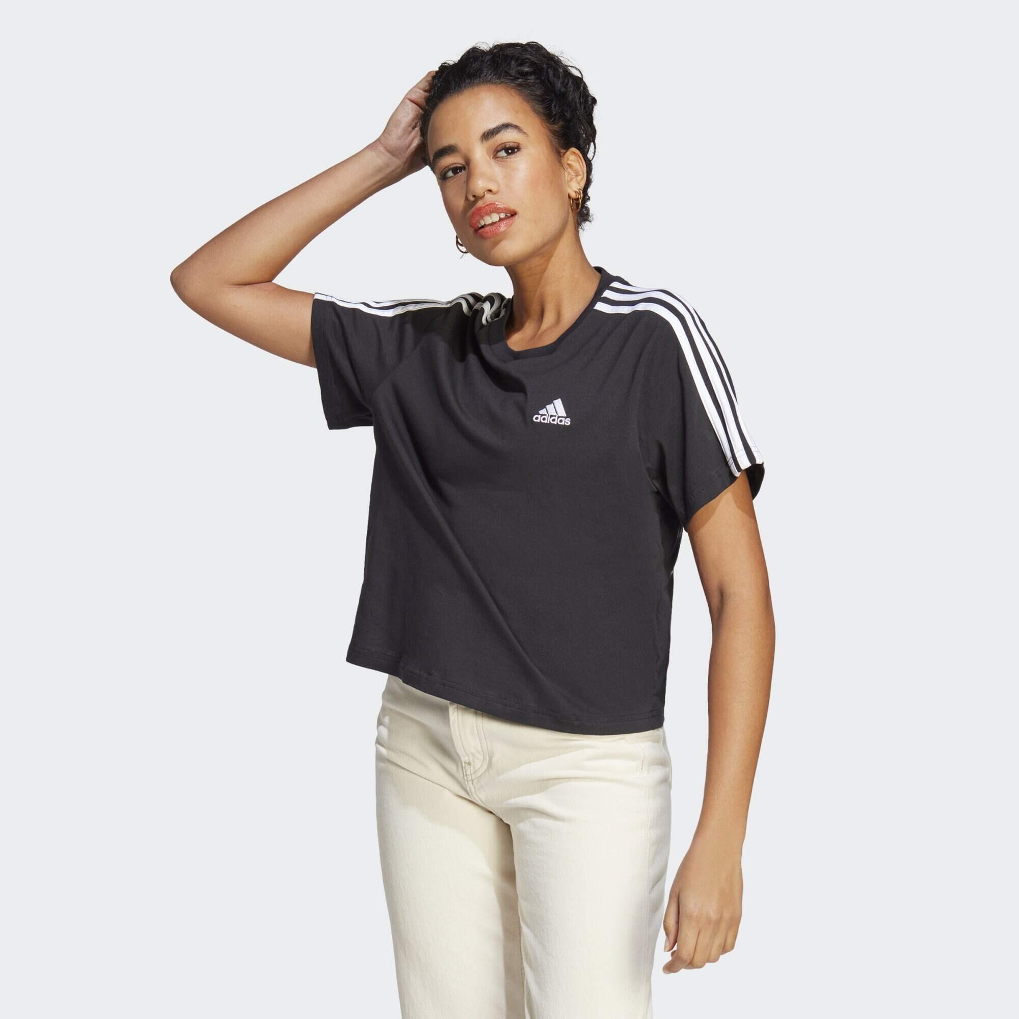 Essentials 3-Stripes Single Jersey Crop Top 1/5