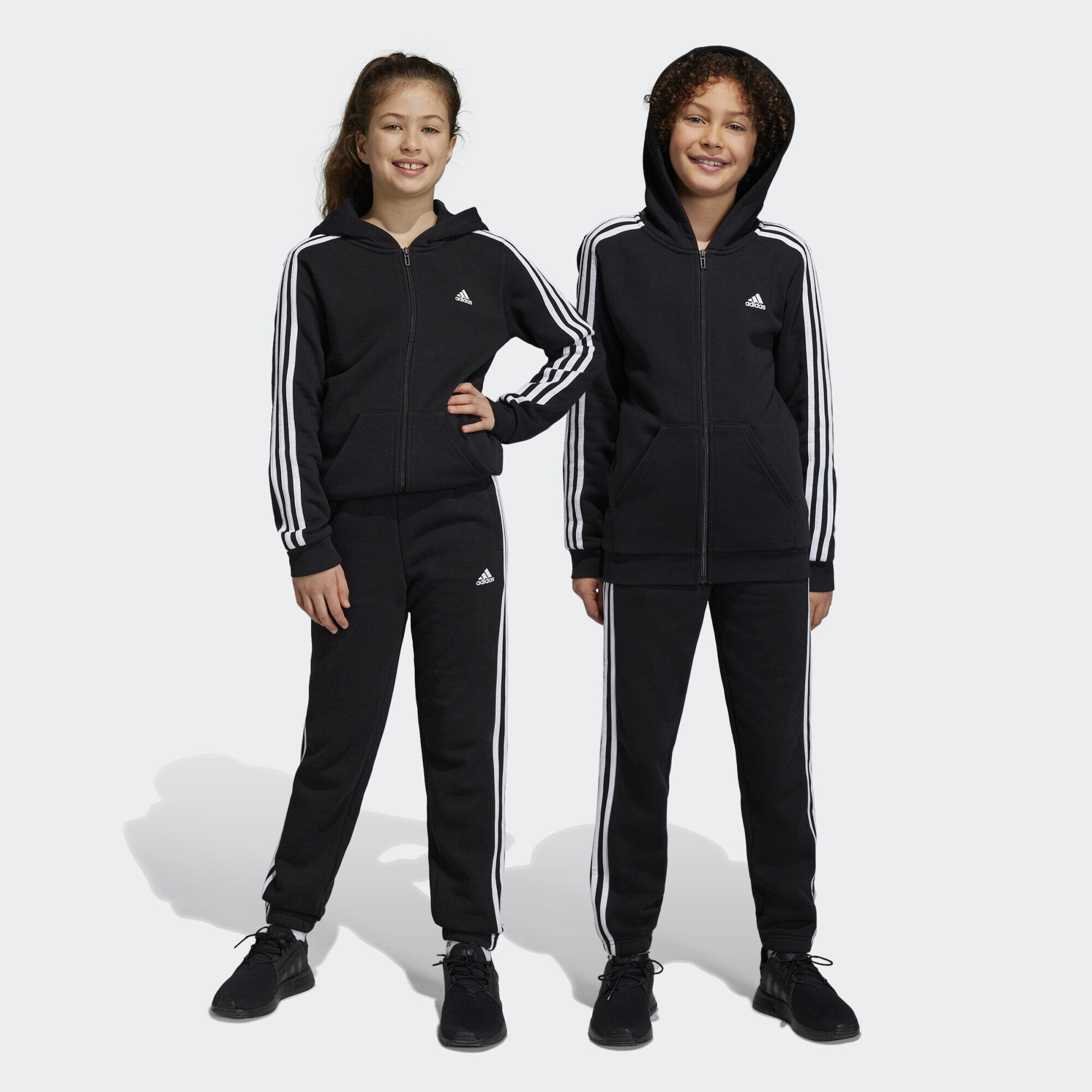 Adidas - Pantalon En Molleton Essentials 3-stripes - Pantalons - Blanc|noir - 7-8 Ans - Decathlon