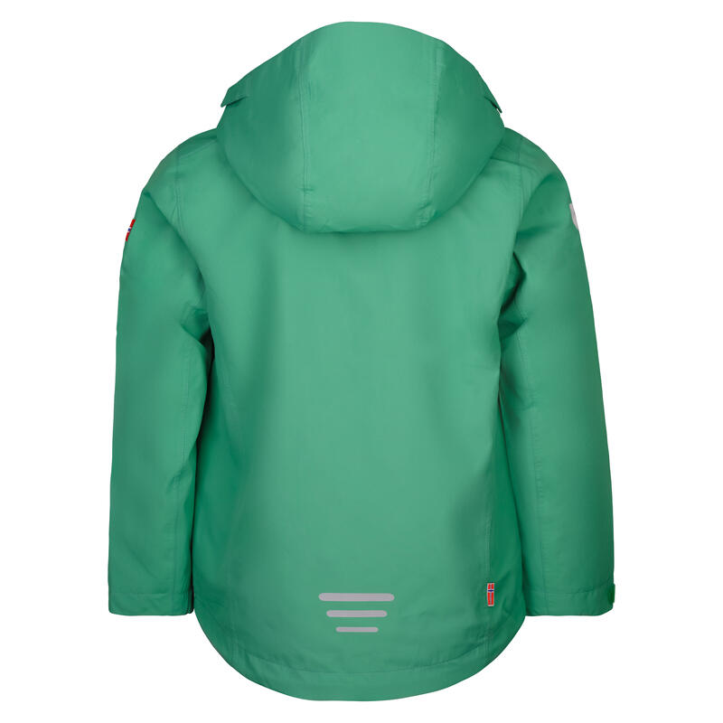 Veste de vélo pour enfants Telemark vert feuille/corail