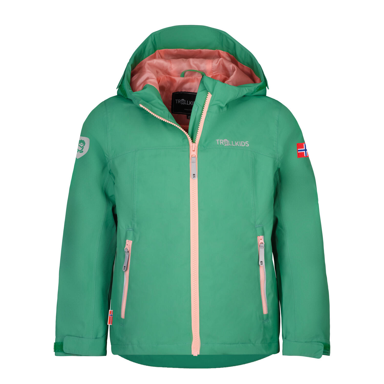 Telemark children's cycling jacket leaf/coral green