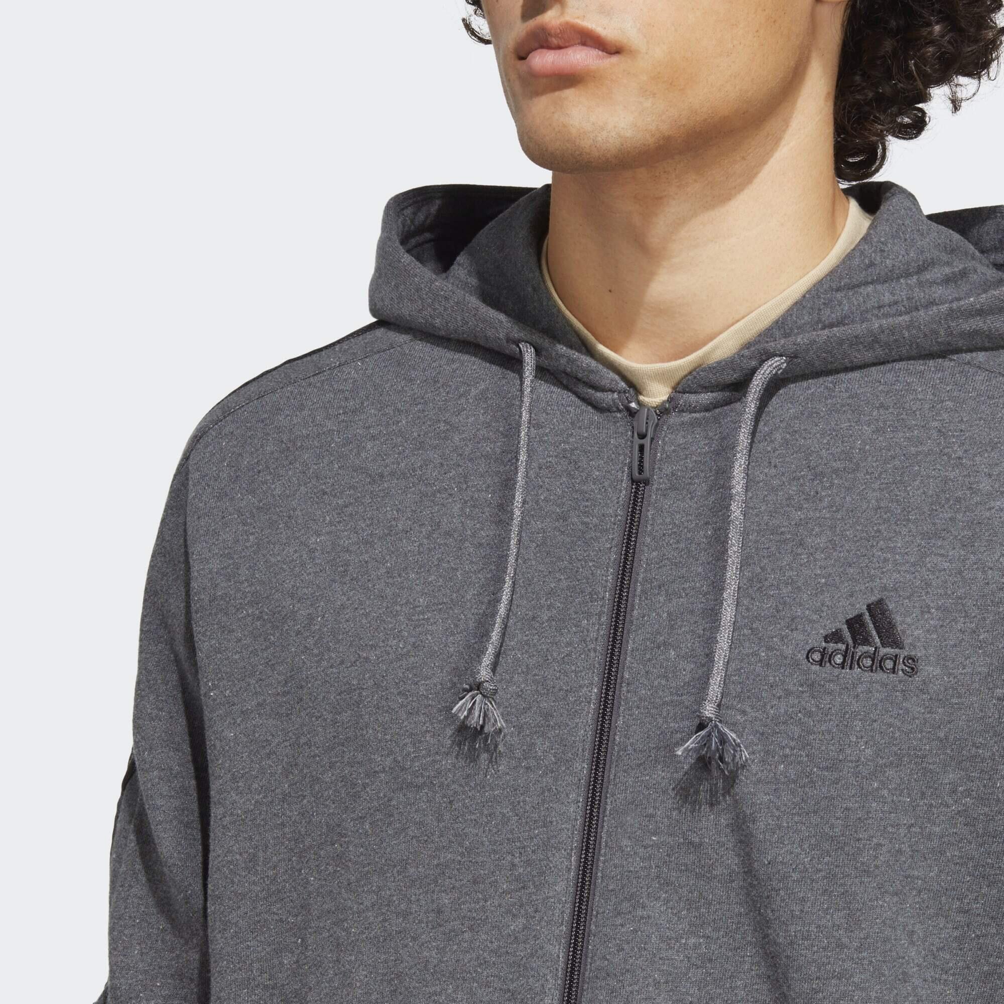 Essentials French Terry 3-Stripes Full-Zip Hoodie 4/5