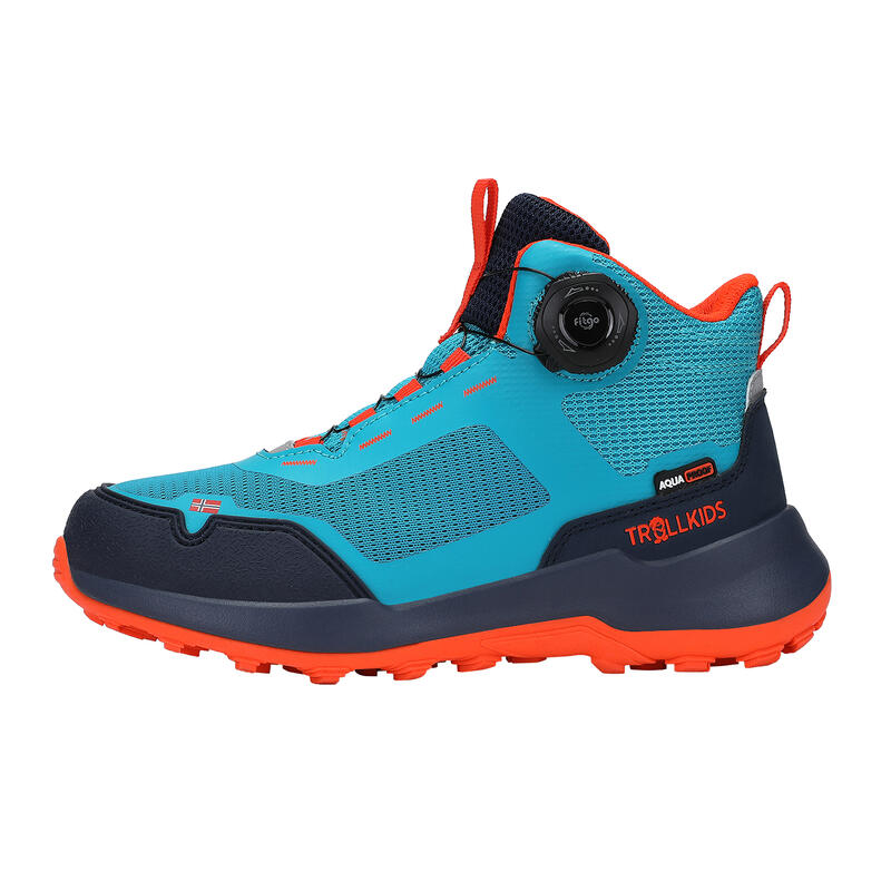Enfants Trollfjord chaussures de randonnée mi-hautes bleu-vert/orange