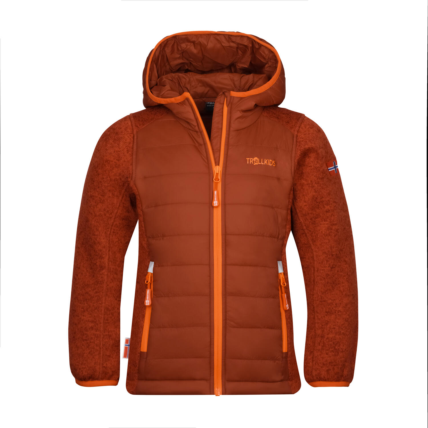 Skabu children's fleece jacket dark orange/light orange