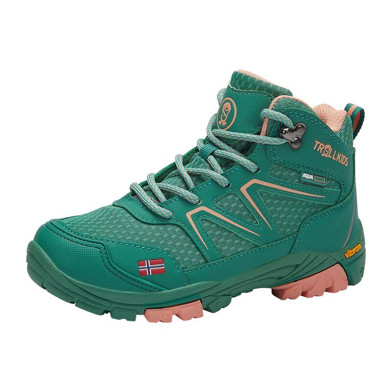 Enfants Skarvan Hiker Mid Vert feuille/corail